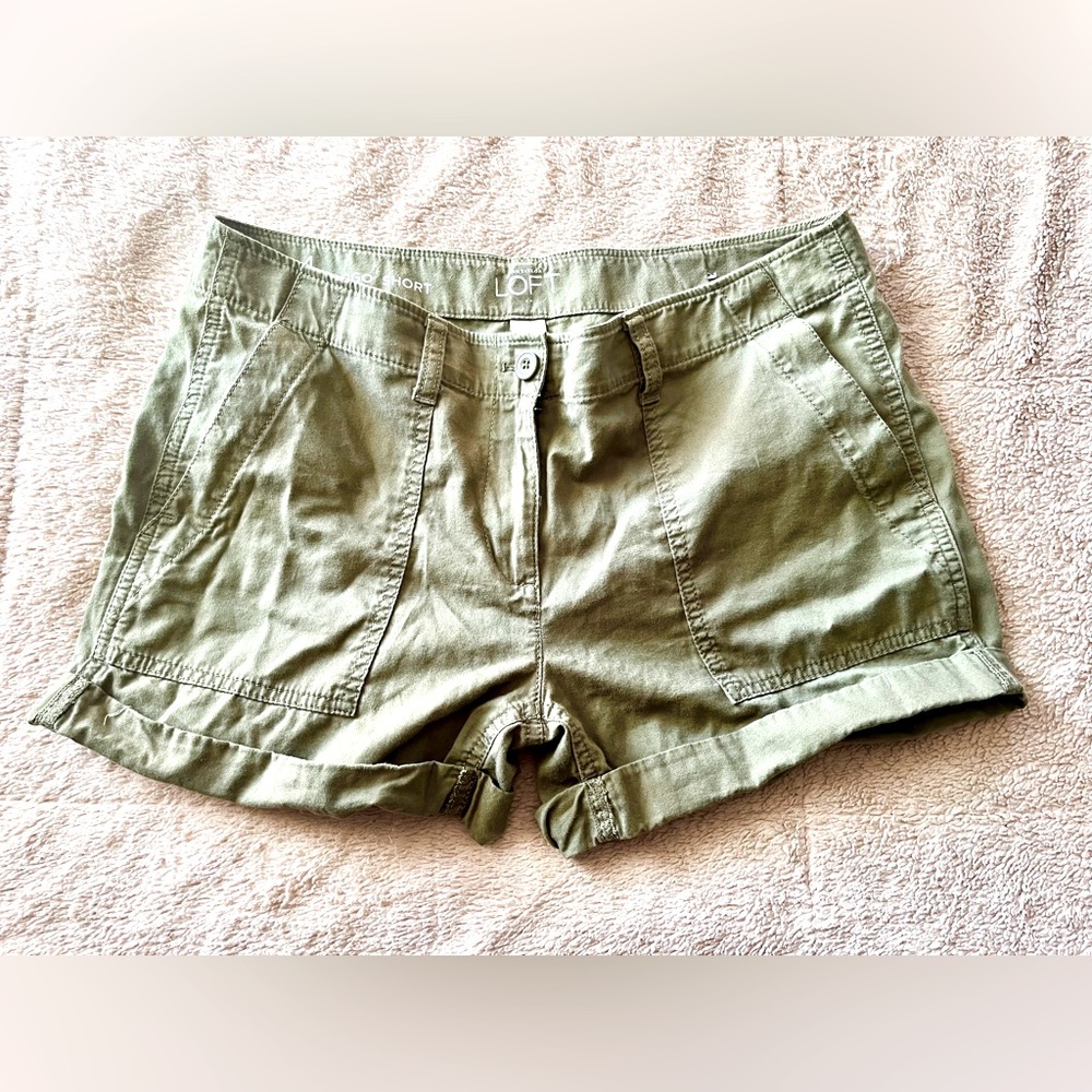 Olive green LOFT cargo shorts